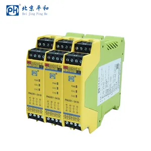 Emergency stop button, safety door control switch input, support single and dual channel operation safety relay