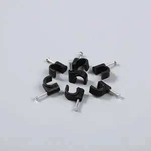 Plastic PE Circle Cable Clips Wire Holder Wire Nail Adjustable Electrical Cable Clamps YS 7MM Flat Cable Clip High Quality