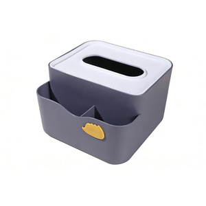 Caja de pañuelos multifuncional con compartimento de almacenamiento para organizador de escritorio de sala de estar - Product Image 3
