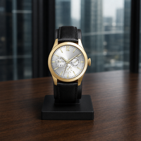 Montre à quartz pour homme, boîtier en acier inoxydable, double bracelet, bracelet en cuir véritable et bracelet en maille d'acier inoxydable en option, montre-bracelet pour homme
