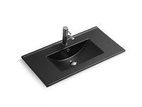 Lavabo de salle de bain moderne avec bonne qualité et prix compétitif évier de toilette en céramique noir mat évier à bord fin