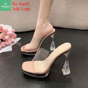Sandales pour femmes à talons hauts, grande <span class=keywords><strong>taille</strong></span> <span class=keywords><strong>44</strong></span> 45, mode, bout carré, talon épais, couleur abricot - Product Image 4