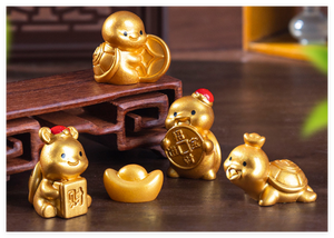 Tự Làm Nhà Thiết lập trang trí phòng may mắn phong phú dễ thương phim hoạt hình Trung Quốc năm mới rùa vàng 3D trang trí 2026 mục mang lại may mắn giàu có - Product Image 4