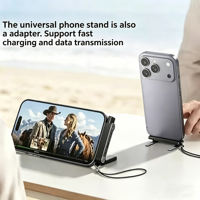 Cable de Carga Rápida USB C a C PD3.1 de 240W, 1.5M, Cable Plano de Silicona con Soporte para Teléfono y Embalaje en Caja de Color