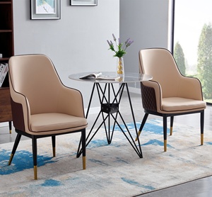 Chaise de restaurant en cuir PU, chaise de luxe, noir et <span class=keywords><strong>or</strong></span>, meubles de salle à manger, chaises de <span class=keywords><strong>café</strong></span> - Product Image 2