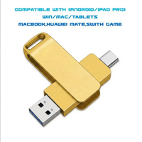 Clé USB pivotante 2-en-1 Type-C OTG en métal haute vitesse, multi-capacités, avec logo personnalisé, nouveau cadeau promotionnel
