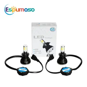 Fornitura di fabbrica 4 lati G5 Led faro COB H4 H7 H11 9005 9006 50W 6000LM 6000K Led lampadina del faro per auto moto 12V