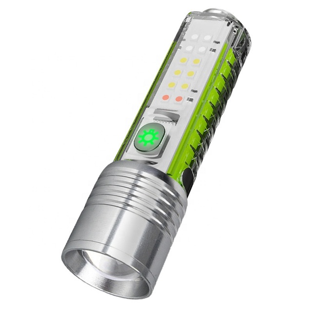 Super Bright White Laser LED Flash Fluorescent Work Lamp Magnetic Base Mini Portable 18650 Battery High Powered Zoom Flashlights