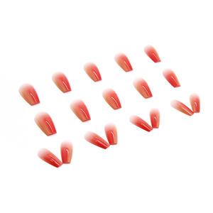 Vente chaude <span class=keywords><strong>pas</strong></span> <span class=keywords><strong>cher</strong></span> brillant dégradé blanc cercueil <span class=keywords><strong>faux</strong></span> <span class=keywords><strong>ongles</strong></span> artificiels acrylique Nail Art conseils avec autocollant de colle - Product Image 3