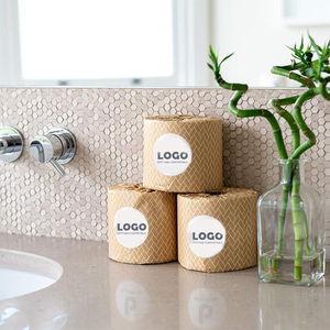 Rouleau de papier toilette personnalisé souple bon marché 24 rouleaux de sac vente chaude pâte de bambou/pâte de bois/pâte mixte 2 plis/3 plis/4 plis - Product Image 2