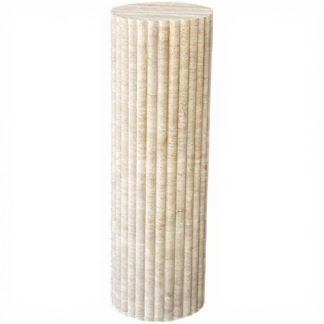Home Furniture Marble Column Base Stone Table Art Display Outdoor Side Stand Travertine Coffee Table