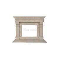 Newstar Villa Salon Décoratif Blanc Marbre Fonte Pierre Cheminée Manteau Poli Style Français Cheminée En Marbre