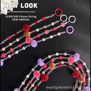 เคสโทรศัพท์มือถือแบบสายคล้องคอ คริสตัลประดับลูกปัดสีแดง ดีไซน์เก๋ ใช้ได้หลากหลาย สำหรับผู้หญิง ขายส่ง สำหรับ iPhone 11 12 13 14 15 16 - Product Image 4