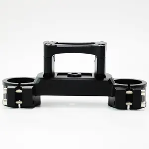 High Quality CNC Machining Products Black Anodized Aluminium Motorcycle Triple Tree Clamps Parts Motorcycle Parts