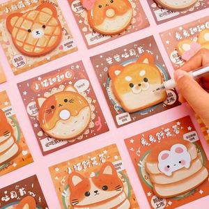Notas Adhesivas con Forma de Donut y Pan Tostado de Dibujos Animados, Blocs de Notas de Papel Bonitos, Material Escolar para Estudiantes, Artículos Esenciales para el Regreso a Clases - Product Image 2