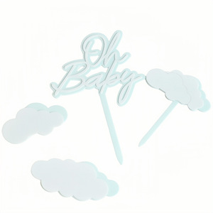 ท็อปเปอร์เค้กอะคริลิครูปเมฆตกแต่งลายฮันนี่แอนด์สวีทเนส โอ้ เบบี้ สำหรับงานเลี้ยงฉลองเบบี้ชาวเวอร์ - Product Image 3