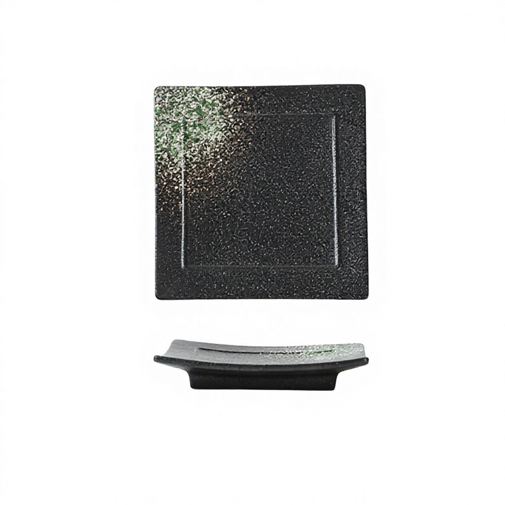 Plato cuadrado de 7 pulgadas - Verde bosque negro