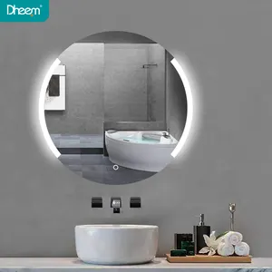 Miroir led rond tactile DHEEM, miroir de salle de bain,