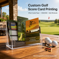 Impression personnalisée de cartes de scores de golf sur papier offset brillant, cartes de scores de jeu OEM ODM, grand volume, publicité promotionnelle