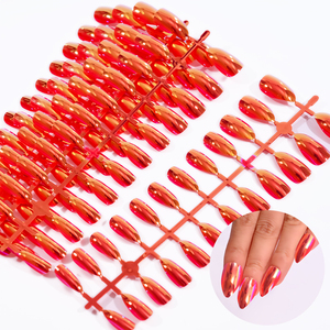 120 pièces métal placage acrylique presse sur les ongles miroir réfléchissant métallique Chrome <span class=keywords><strong>faux</strong></span> ongles français couverture complète ongles conseils - Product Image 2