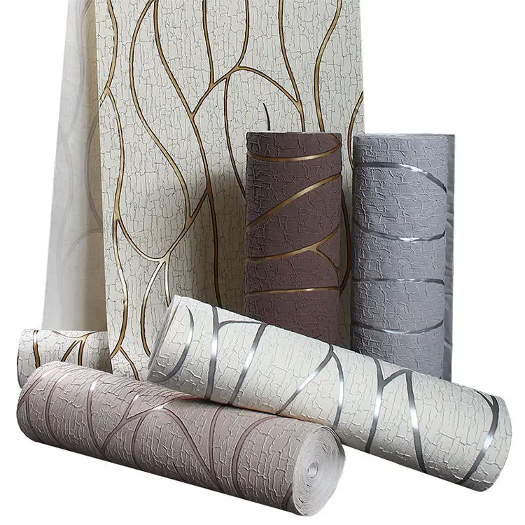 High Quality Modern 3D Luxury Stripes Wallpaper Custom Non-Woven Embossed Living Room TV Background 3D Wallpaper