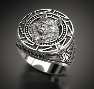 Bague tête de loup Viking pour hommes mythologie nordique rétro Thai argent guerrier Totem bijoux bijoux de mode - Product Image 5