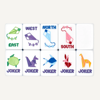 Jeu de tuiles de mahjong américain Origami Star, 160 pièces en acrylique, gravées avec des colibris en bambou, avec tapis offert