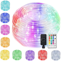 Guirlande lumineuse LED étanche IP65 pour décoration de sapin de Noël en extérieur, fil de cuivre, blanc chaud 2700K