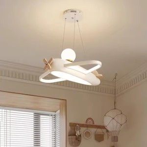Candelabro de <span class=keywords><strong>techo</strong></span> <span class=keywords><strong>Led</strong></span> de diseño de avión nórdico regulable para guardería, lámpara de habitación de niños, decoración del hogar, <span class=keywords><strong>luminaria</strong></span> colgante de bola circular - Product Image 4