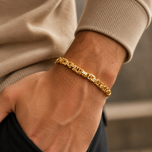 Set Collana e Bracciale da Uomo con Catena Bizantina, Gioielli Minimalisti alla Moda - Product Image 5