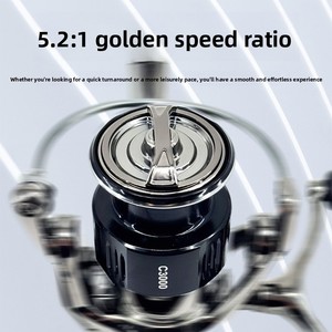 STALLEX Petite Moulinette Stella Spinning <span class=keywords><strong>pour</strong></span> Lure, Longue Portée, Pêche en Roche, Bobine Métallique Inclinée Peu Profonde, Moulinette de Pêche Domestique - Product Image 4