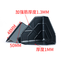 Protection d'angle en plastique noir à trois côtés pour carton logistique, garde-bord et garde-angle 50*50*50mm, épaisseur 1mm avec nervure 1.3mm