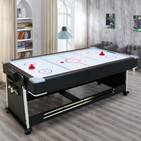 Table multifonctionnelle convertible 4 en 1 de haute qualité, table de billard de 7 pieds avec ping-pong, hockey sur air et jeux de salle à manger