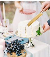 Nouveau design 2 pièces/4 pièces couteau à gâteau creux en acier inoxydable et ensemble de serveur sûr pour la cuisson et la décoration de fête de mariage emballé dans une boîte