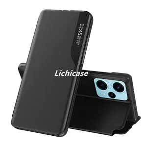 Lichicase Smart sleep Magnetic Suction Flip Phone Case For Xiaomi Poco F5 Holder Leather Back Cover