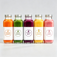 Aanpasbare 8oz 200ml 300ml Premium Kwaliteit Fruit- en Groentesap Glazen Commerciële Melkthee Flessen Met Aluminium Schroefdeksels