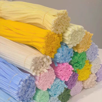 Fil chenille ultra-dense 8 mm, 60 couleurs, en polyester, 100 pièces/rouleau, pour loisirs créatifs éducatifs, cadeaux pour enfants, vente en gros