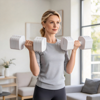 Haltères réglables de qualité supérieure, 5 kg la paire, forme ergonomique de kettlebell, extérieur en ABS, acier au carbone massif, pour la maison, le yoga, l'entraînement des muscles des bras