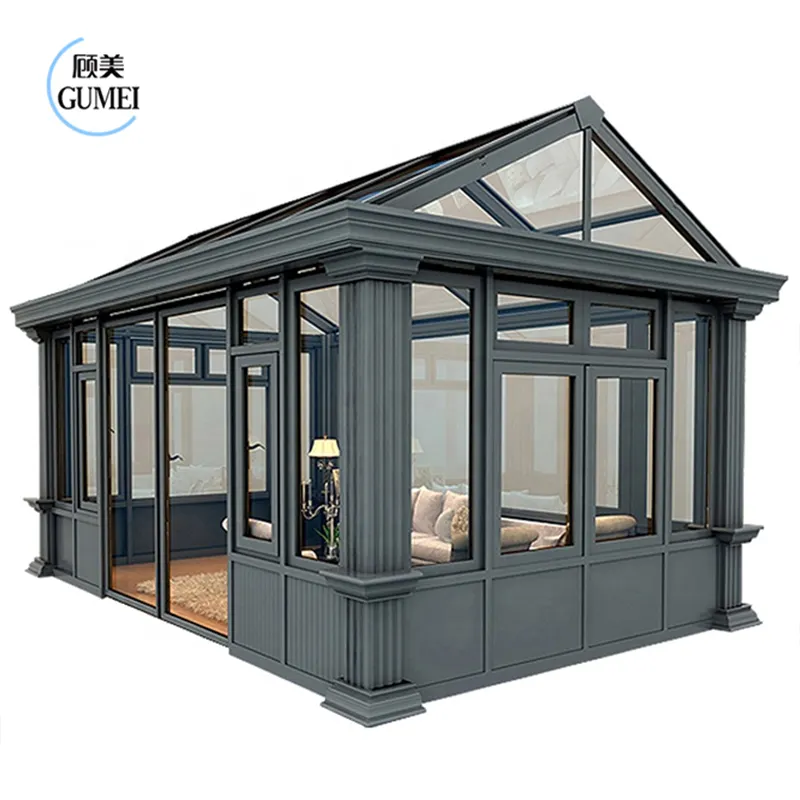 Customized Aluminium Winter Garden Sun Room Aluminium Glass Sunlight Room Winter Garden Green House