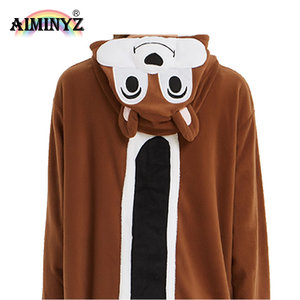 Pigiama Intero Termico Invernale in Pile Polare Taglie Forti da Donna, Morbido e Confortevole, con Stampa Cartone Animato (Chipmunk) - Ideale per l'Ingrosso - Product Image 5