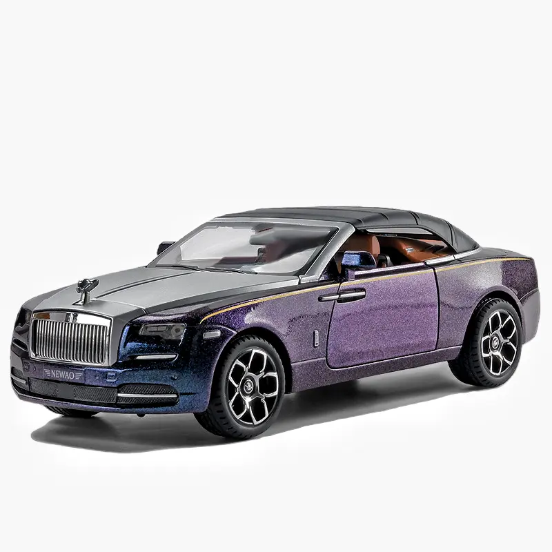 Die casting 1:24 roll-royce obsidian lampu mobil suara atas terbuka Aloi Jai pintu liontin terbuka koleksi model mobil logam