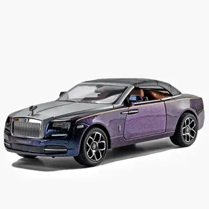 Die casting 1:24 Rolls-Royce obsidian Alloy Open top car sound light Jai Ai door Open Pendant Collection metal car models
