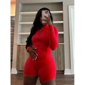 Vente chaude Piezas Conjun à veste et short zippés à manches longues pour femmes ensemble de vêtements de sport deux pièces pour femmes vêtements d'été - Product Image 6