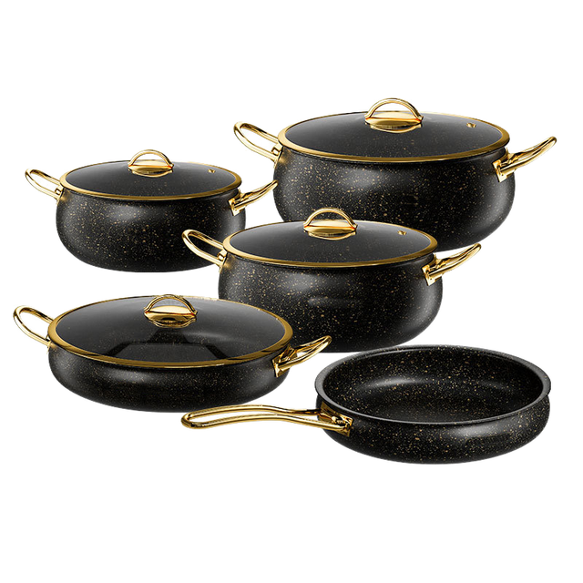 Hot Selling  Stainless Steel Cookware Induction Compatible  Design Includes with Frying Pan Saucepans and Saute Pan