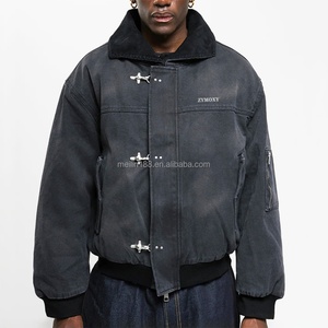Custom Cropped Zip up Firefighting Fireman Buckle Lobster Clasp Duck Canvas <b>Jackets</b> Men Wash Carpenter <b>Trucker</b> Workwear <b>Jacket</b> - Product Image 1