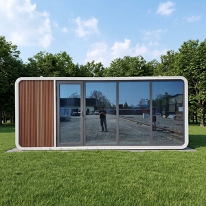 Casas Prefabricadas de 20 pies, 30 pies y 40 pies, Diseño de Cabaña Tipo Cápsula Apple con Juego Completo de Muebles de Cocina en el Interior, <span class=keywords><strong>Casa</strong></span> Oficina - Product Image 1