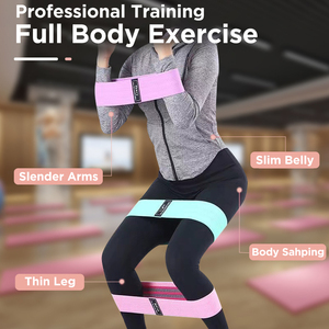 Fasce di resistenza in poliestere in tessuto di fabbrica per Yoga con fasce per il bottino dell'anca da allenamento per palestra a casa - Product Image 6