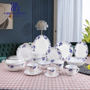 中国批发工厂经典蛋白石餐具便宜定制贴花餐具58件蛋白石玻璃器皿餐具套装 - Product Image 3