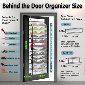 Over The Door Shoe Organizer 12 Pockets Breathable Mesh Hanging Storage For Shoes Behind Doors On Walls - Product Image 2
