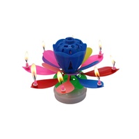 Vente en gros Joyeux Anniversaire Bougie d'art Pétard en forme de fleur avec musique Bloom pour les célébrations de fête d'anniversaire
